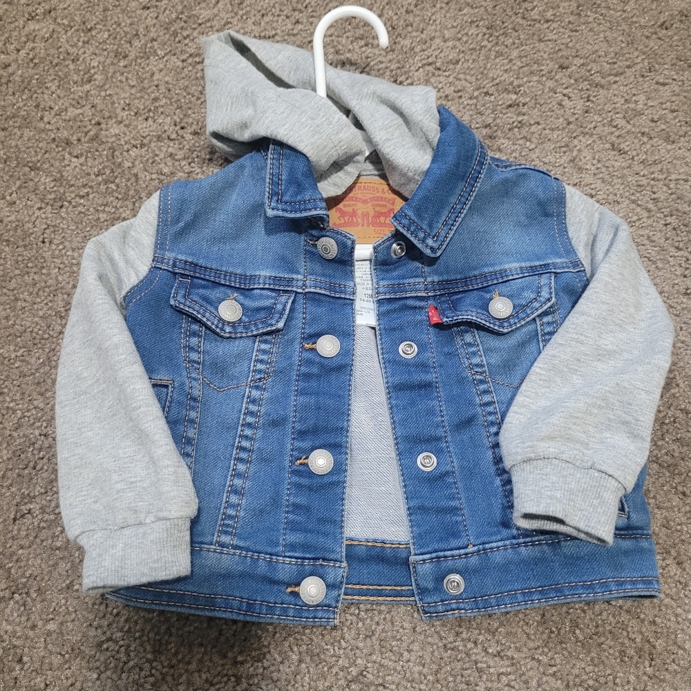 LIKE NEW Baby Toddler Boy Levis Denim Sweater Jacket 12m